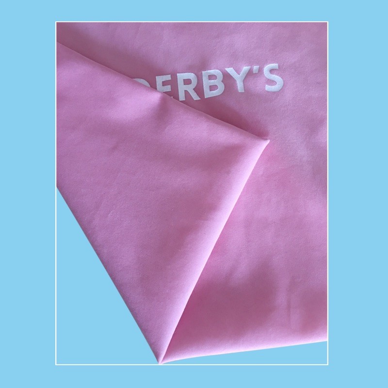 Pink Velvet Shopping Tote Bag Reusable Standard Size Custom Logo Printed