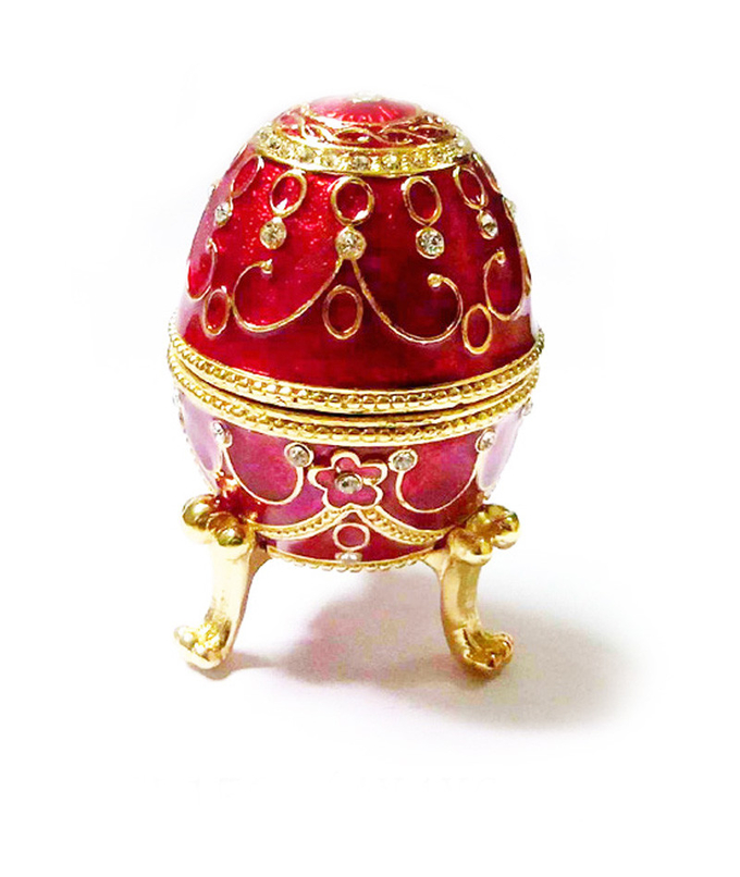 Faberge Easter Eggs Russian Royal Enamel Box Jewellery Box Holder Faberge Egg Box Style Decorative Enameled Trinket Box