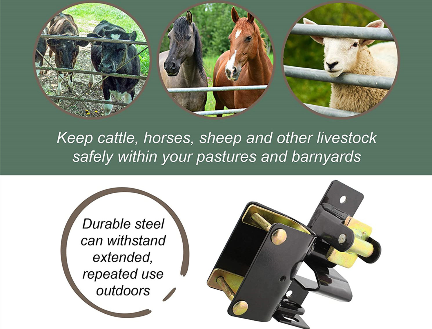 Livestock One Way Latch for Cattle Waterproof Farm Gate Metal Gate for Fence Gates