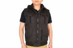 Casual Windproof Black Body Warmer With Hood Sample Free