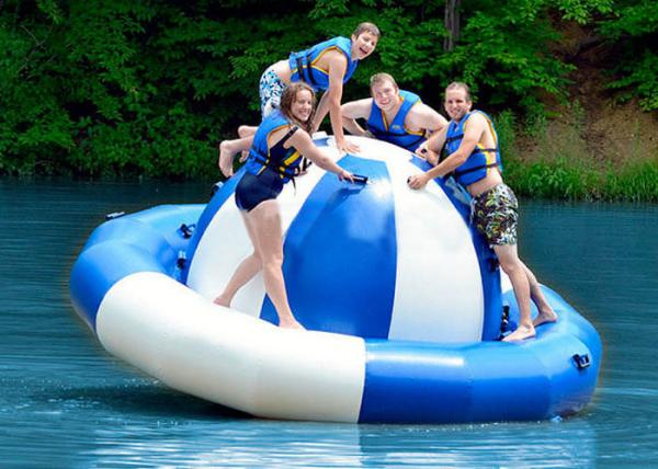 Water Park Inflatable Saturn Rocker , Attractive Blue Inflatable Water Game