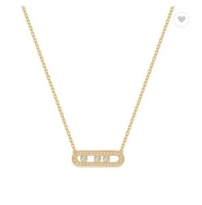 Quality 18K Gold Plated Stainless Steel Jewelry Hollow Oval Zircon Pendant Trendy For Women wholesale