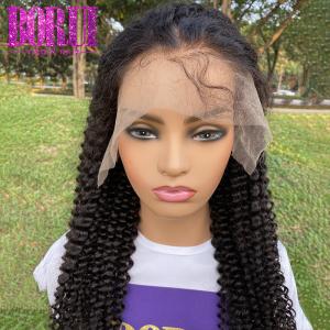 Quality Brazilian Original 180% Density Kinky Curly Human Hair Swiss Lace Frontal Wigs wholesale