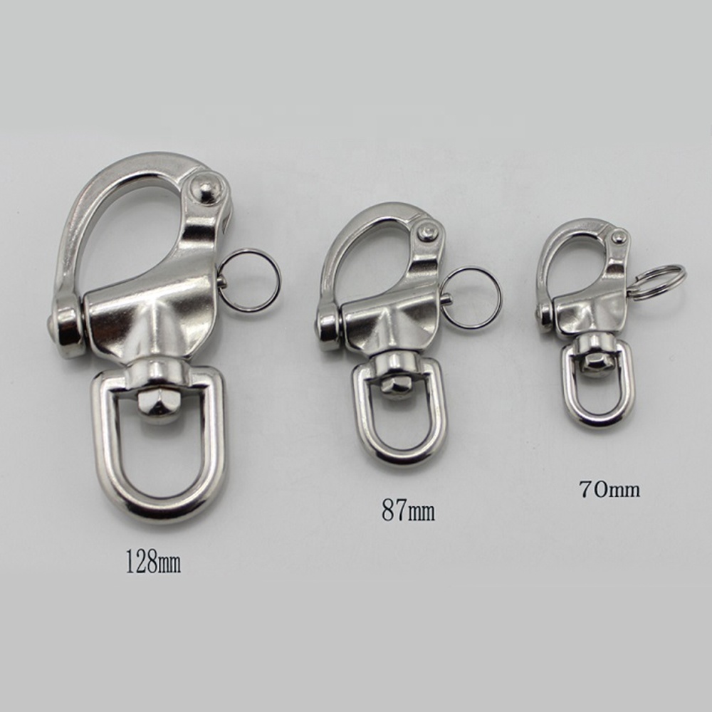304/316 Stainless Steel Marine Quick Release Swivel Eye Snap Shackle with Standard Size