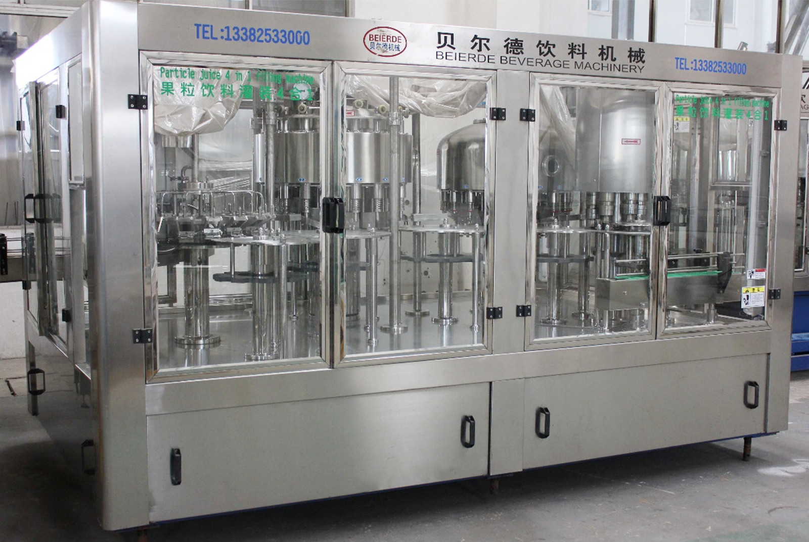 Fully Automatic 4 In 1 Hot Juice Filling Machine Pulp Particles For PET Bottle