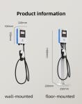 7KW/32A Blue And White Wall-Mounted / Column Electric Vehicle Charging Pile