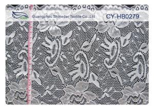 China Eco-Friendly Nylon Elastic Lace Trim , Nylon + Spandex CY-HB0279 on sale