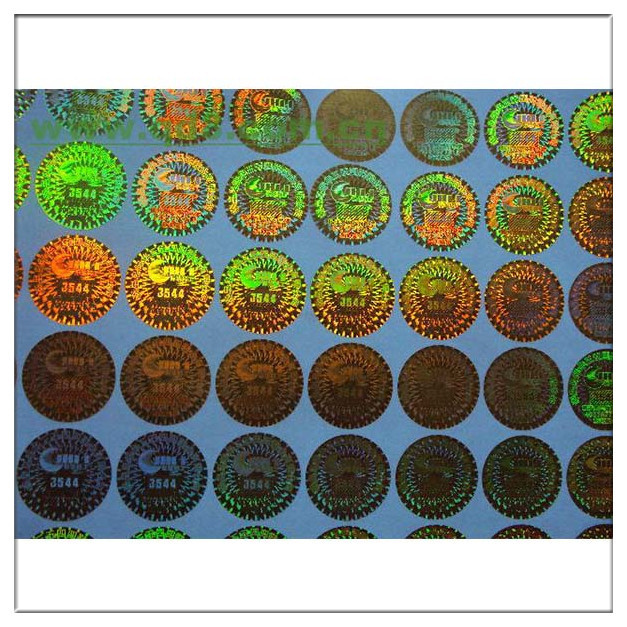 Golden color hologram 3d hologram security sticker label ,Rainbow Hologram Sticker Holographic Self Adhesive Label