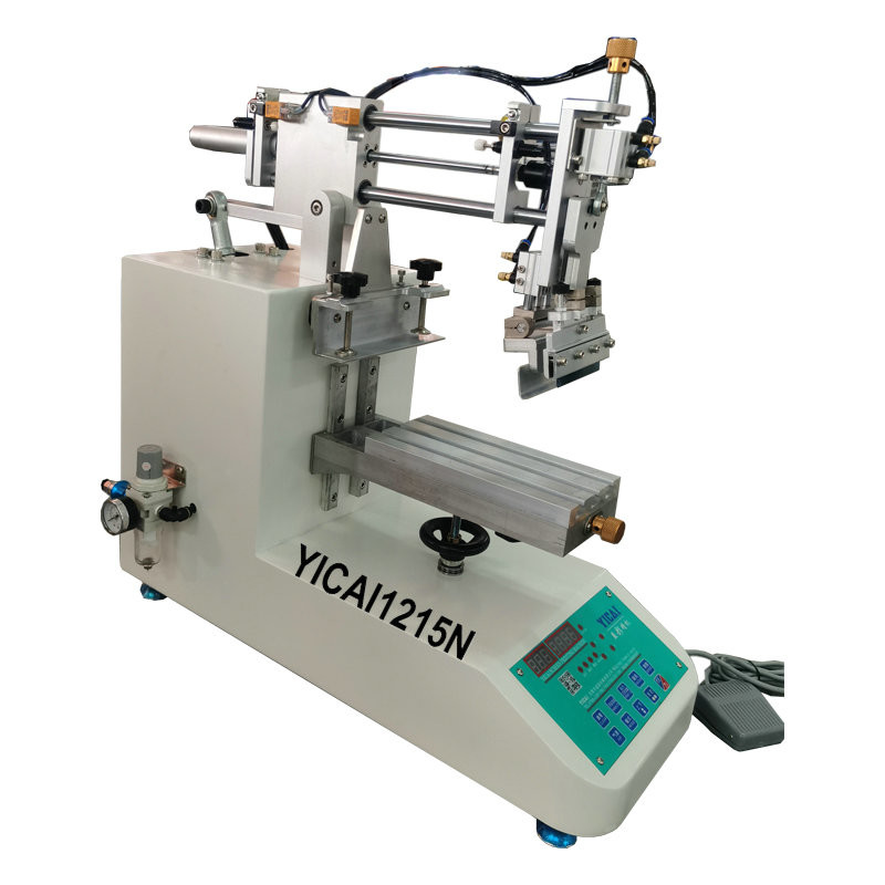 Oblique Arm Desktop Screen Printing Machine 100x150mm Small Flatbed Printer