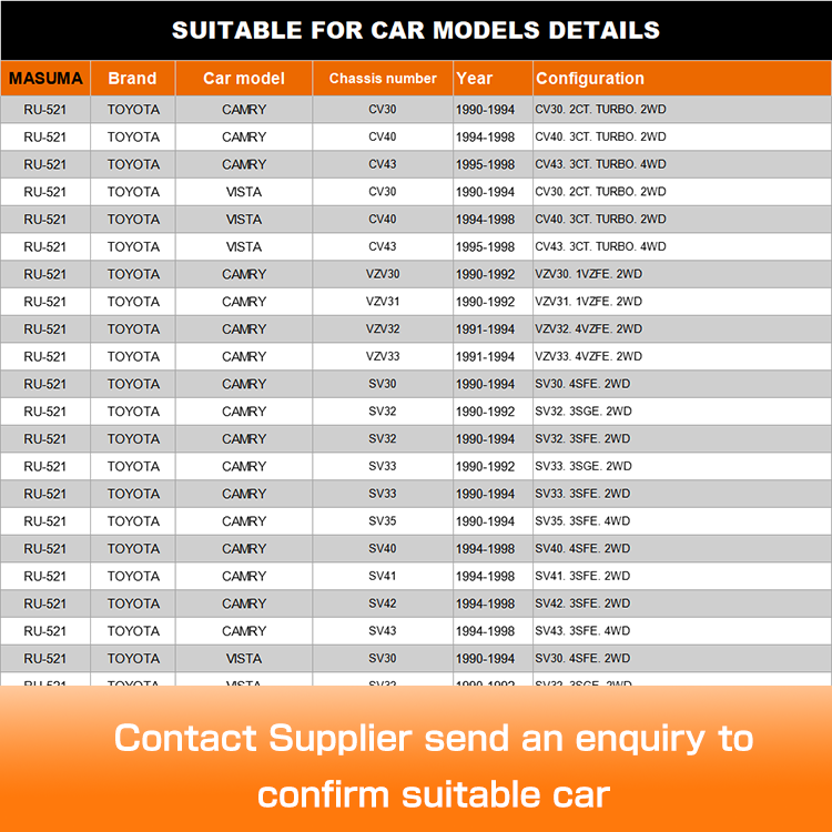 Suspension Bush for TOYOTA CAMRY CV30 48068-32050 48069-32050 48640-32060 48620-32060
