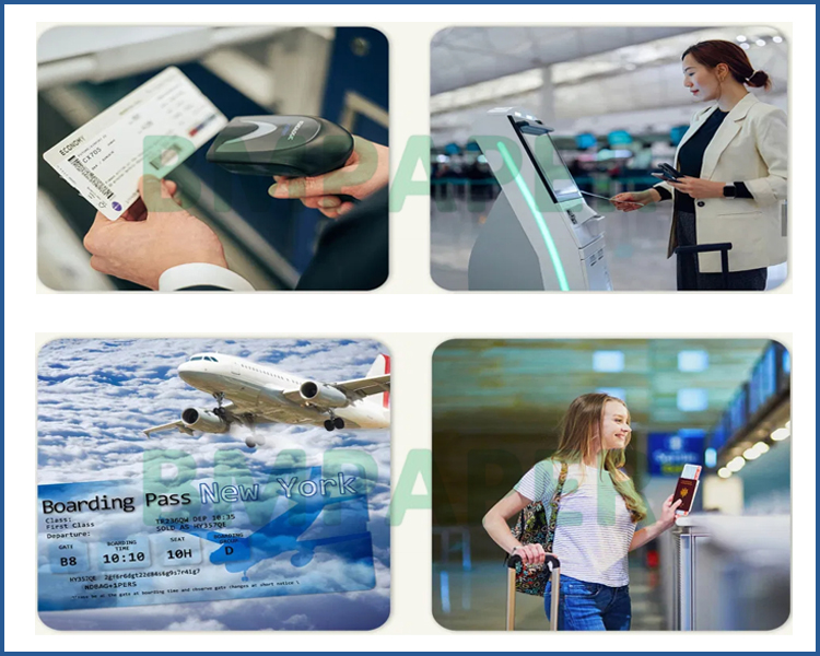  210gsm Thermal Boarding Pass Paper For Check - in Kiosk Two Side Glossy