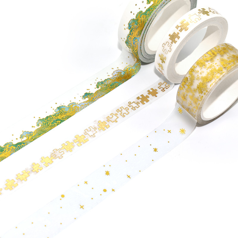 Custom Writable Cute Washi Paper Tape Printed Silver Or Gold Foil Washi Tape