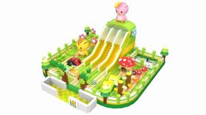 Farm Theme With Mushroom And Ladybug Inflatable Bouncy Slide Castle