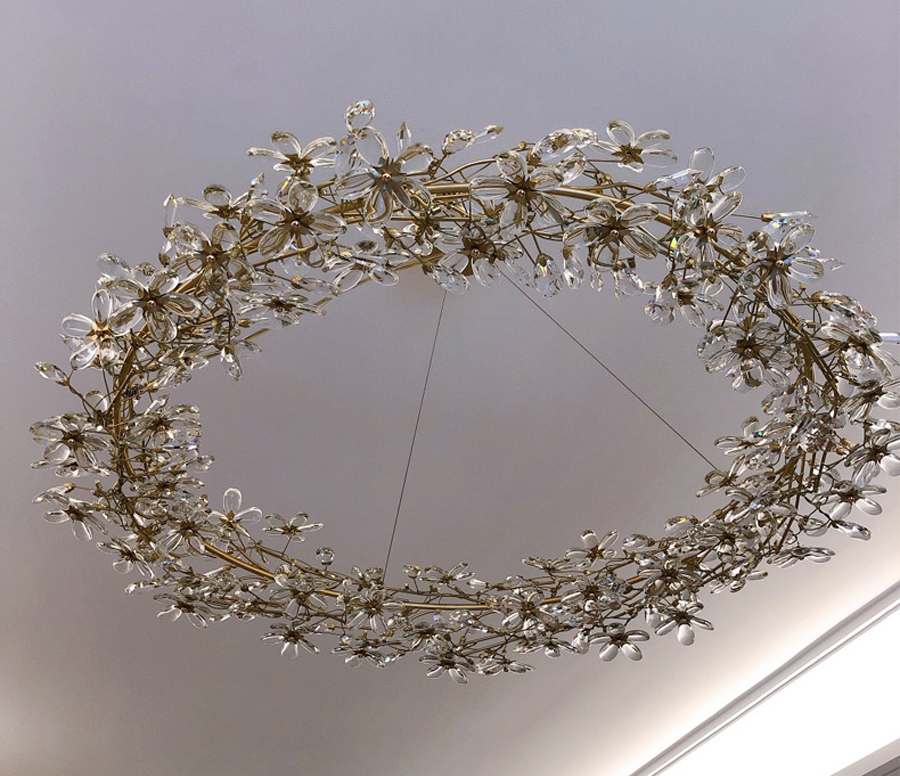 Crystal Chandelier LED Home Decor Lamp Round Flower Creative Design tree branch chandelier(WH-CY-232)
