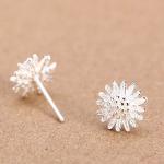 Fashion Jewelry 925 Silver Plated Daisy Flower Stud Earrings (EETUD010)