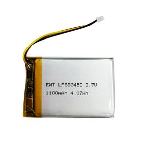 Quality Black Lithium Polymer Battery Rechargeable 3.7v 1100mah Lipo Battery Pack wholesale