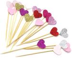 7 Colors Peach Heart Cake Party Paper Cupcake Topper