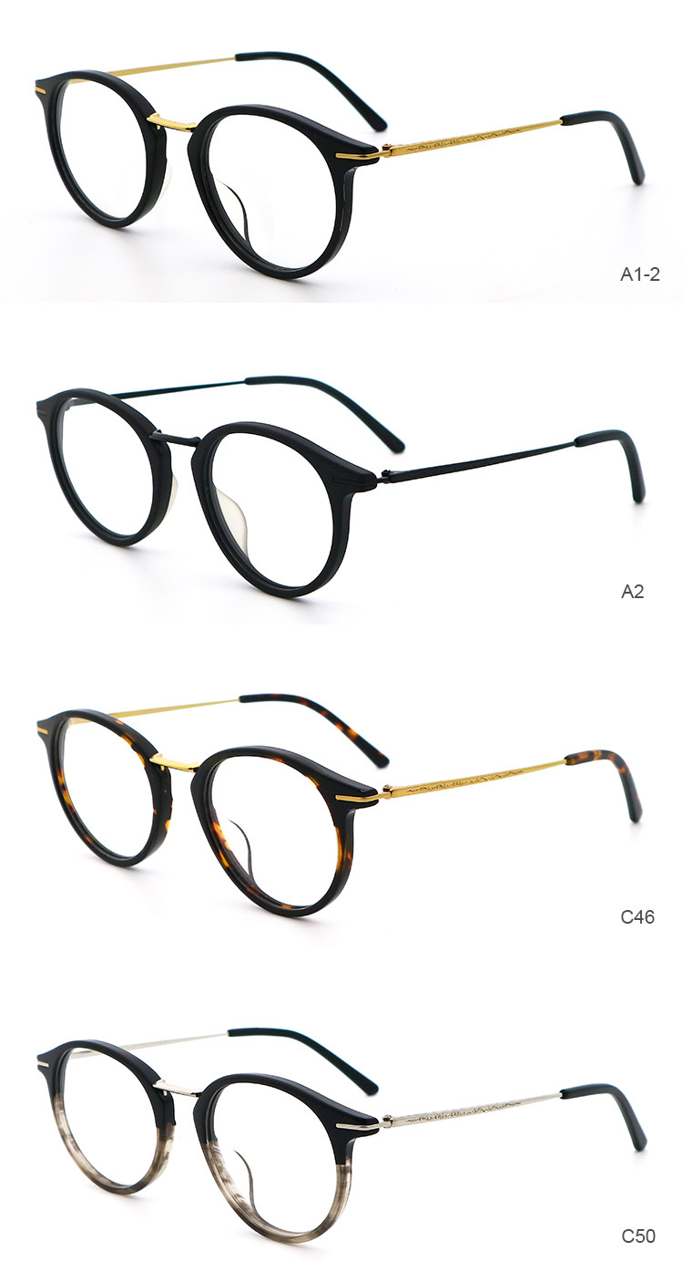 Acetate Glasses Frame Vintage Handmade Polygon Eyeglasses MR 6038