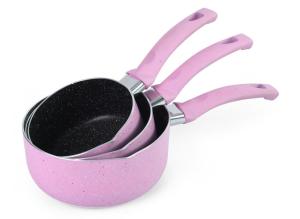 Quality Pink Round 16cm LFGB Large Aluminum Pots For Cooking wholesale