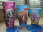 PLASTIC LENTICULAR Food Grade Customized 3D lenticular Straw Cups plastic flip
