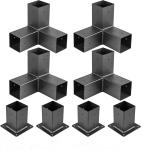 Black Modular 6*6 Pergola Post Base System Kits for Outdoor Space Gazebo Patio