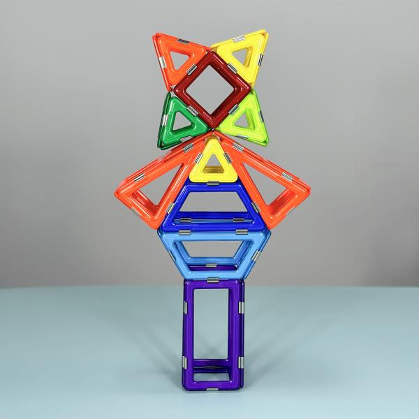 3d Educational Geometric Magnetic Building Tiles Set , Magnetic Building Shapes