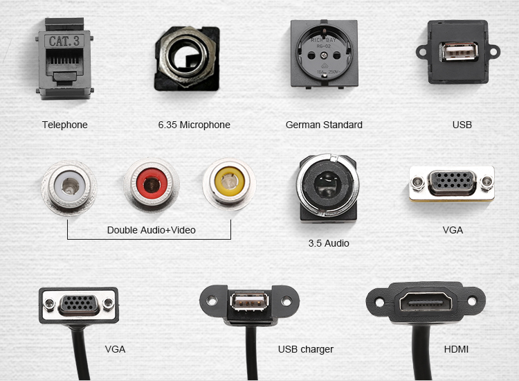 Office Furniture Electric Desktop Socket Outlet USB Plug Type C Port