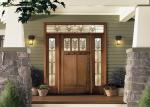 Single Leaf Solid Wood Doors , Solid Oak Glass Doors For Villa / Apartment