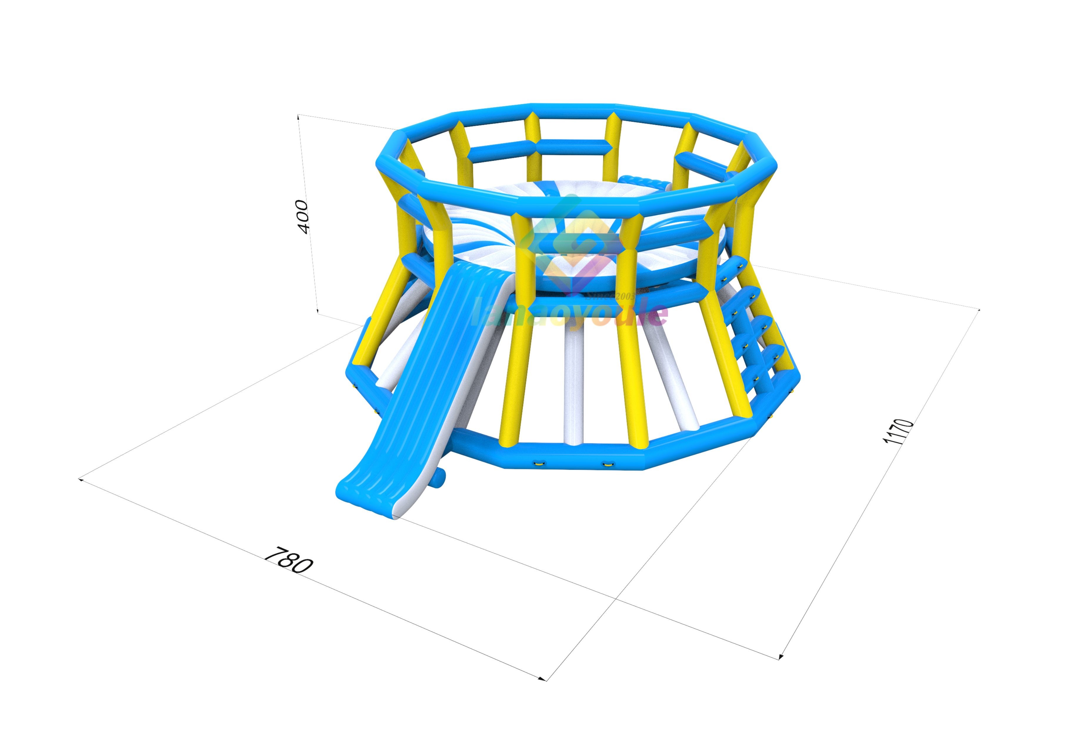 0.9mm Plato Inflatable Floating Water Park Aqua Sports Slide