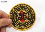 Rock Music Clothing Embroidery Patches Round 100 % Embroidery Twill Fabric