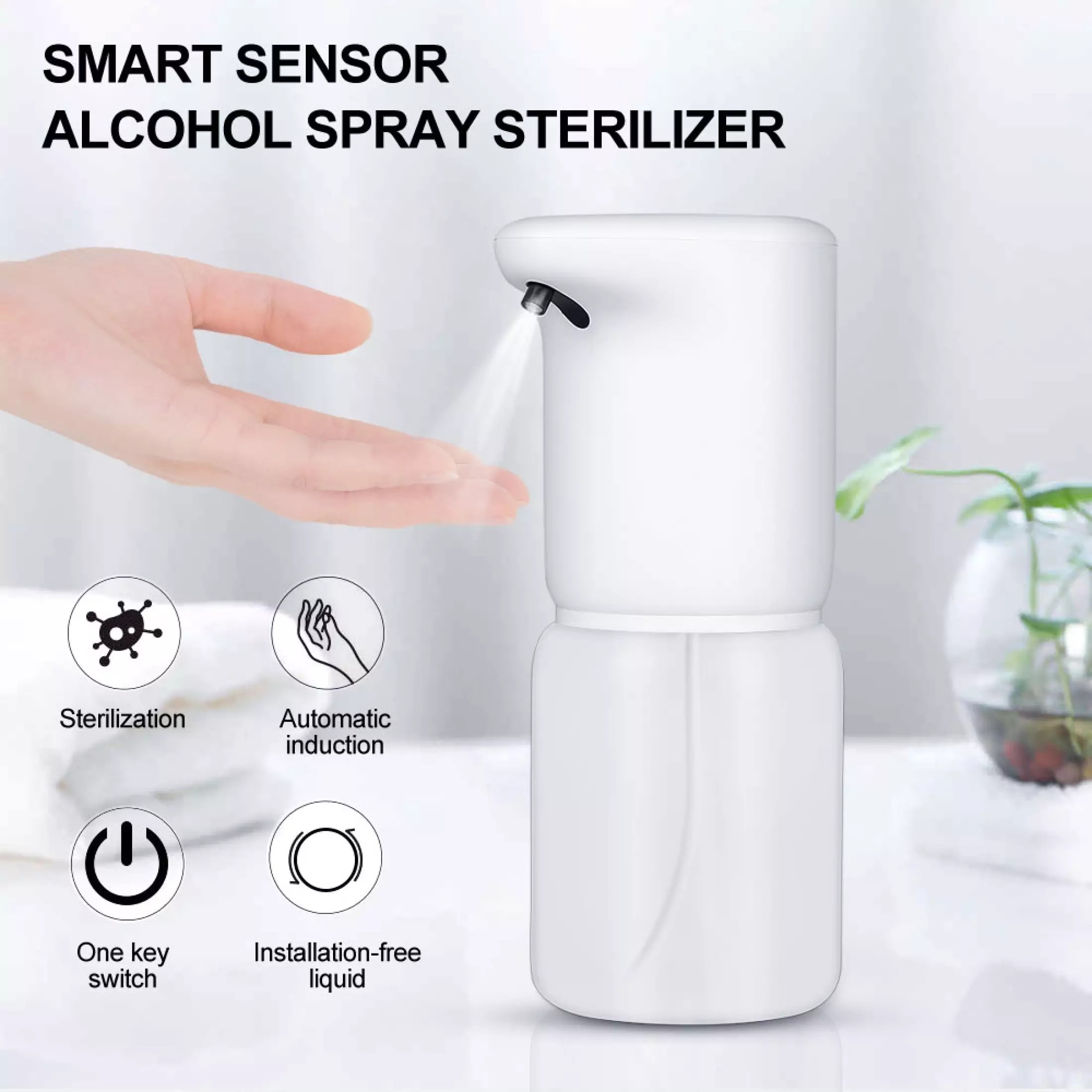 Office Auto Spray Soap Dispenser USB Charging Rohs Touchless