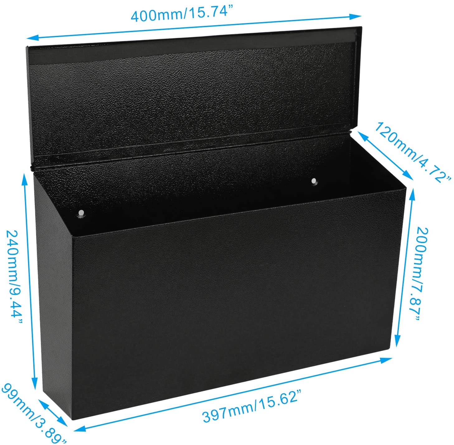 Townhouse Steel Wall Mount Mailbox Customized Mail Box 8 Party Outdoor Black Steel Bracket