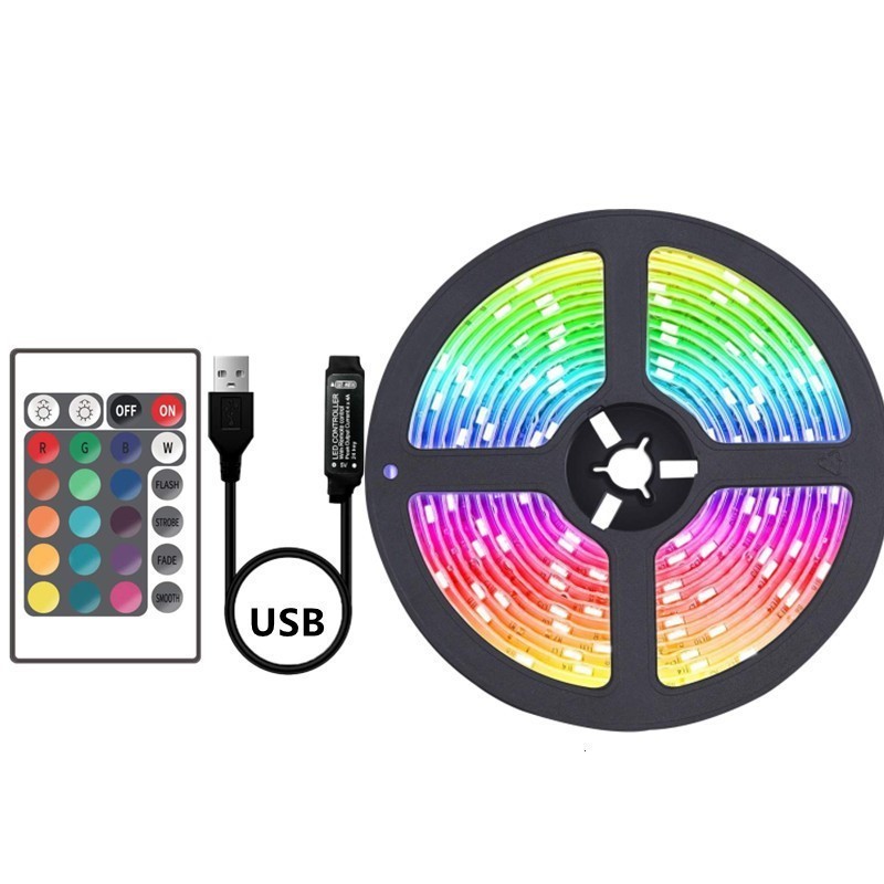5V IR Control Indoor Decoration SMD 5050 LED Strip Lights PVC Lamp Body App Control Mode Available In 5m