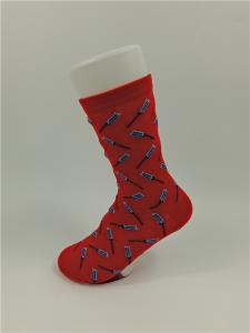 Quality Odor Resistant Thin White Cotton Socks , Red / Black Cool Socks For Kids wholesale