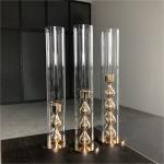 Gold Candlestick Holders Wedding Deco Centerpiece Metal Gourd 25CM 20CM