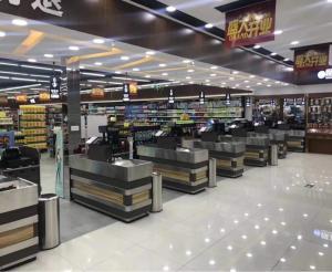 Quality 2400MM 24IN Retail Supermarket Checkout Counter Grocery Equipment wholesale