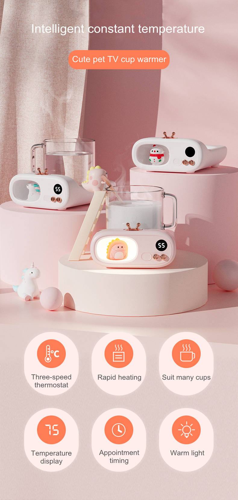 Cup Warmer Heat Beverage Mug Mat Keep Drink Warm Heater Heating Coaster Pad for Coffee Milk Tea 220V 20W