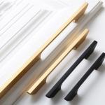 Classic Wardrobe Handles Black Gold 1000mm Decoration Long For Bedroom​