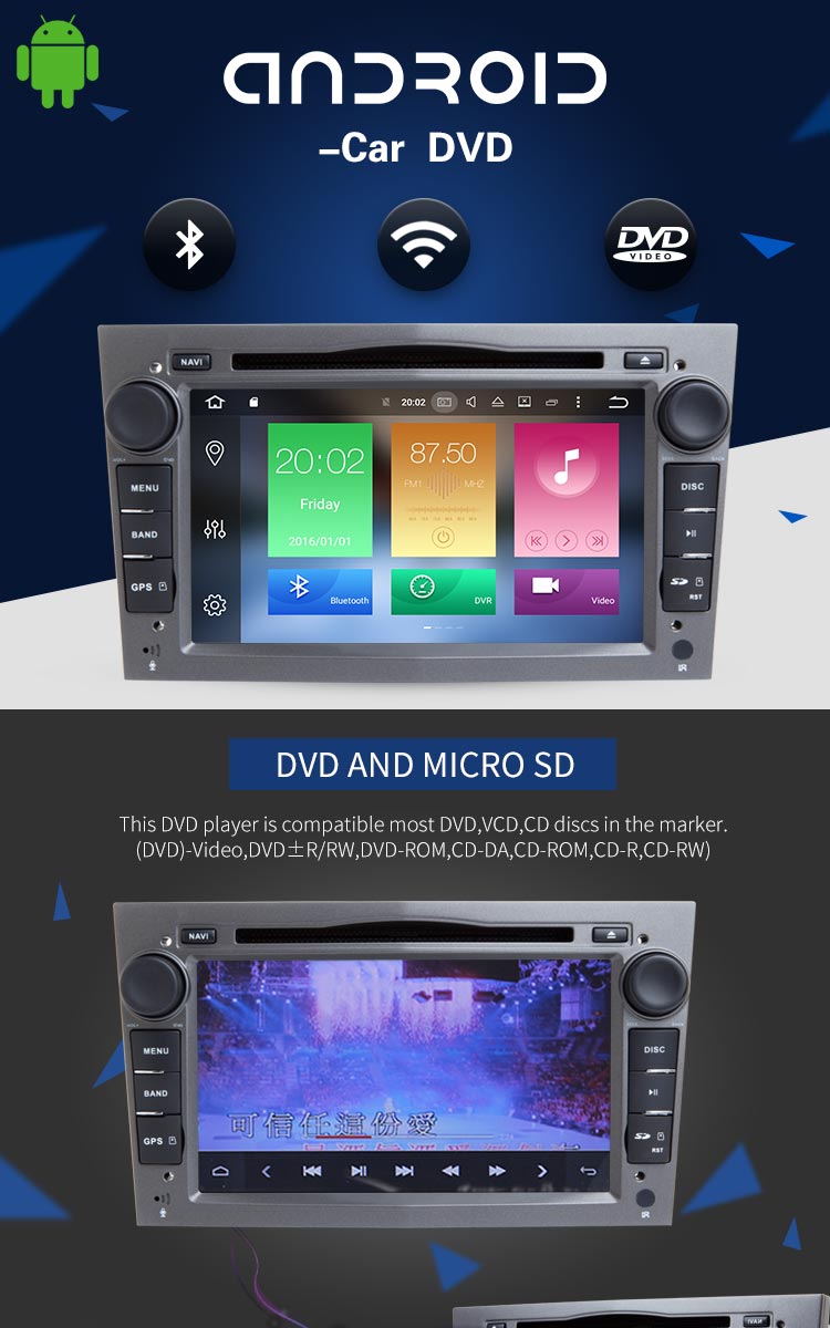 Android 8.0 Vectra Opel Car Radio DVD Player With OBD BT Radio Free Map