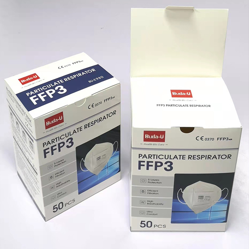 Buda-U FFP3 Face Mask , FFP3 Respirator Mask , Particles Filtering Mask For Respiratory Protection , Without Valve