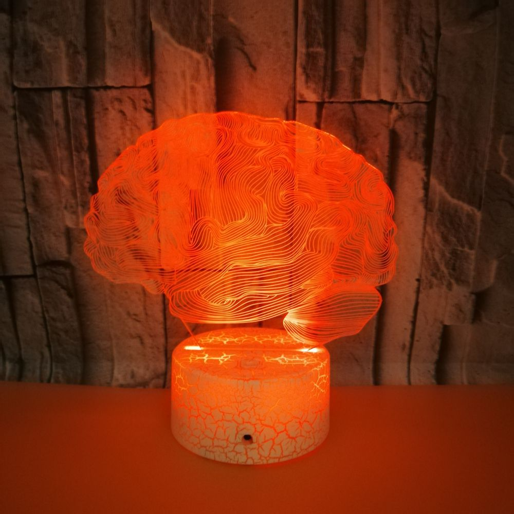 Brain shape colorful 3D visual night lights LED colorful lights 3D touch lights Creative color desktop night light