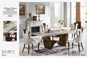 Quality 2.4m rectangle marble dining table furniture wholesale