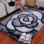 Flower Polyester Shaggy Carpet Area Rug Rose design Different size carpet