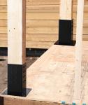 2mm Thickness Black Metal Steel Frame Pergola for Garden Corner Wood Grill