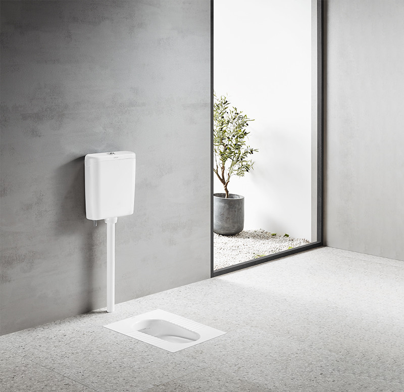 Ceramic Toilet Squatting Pan , S trap Squat Type Toilet Bowl