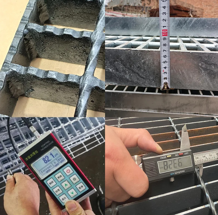 Hot Dipped Galvanized Metal Grating 505 Serrated Bar Safety Walkway Steel Grating