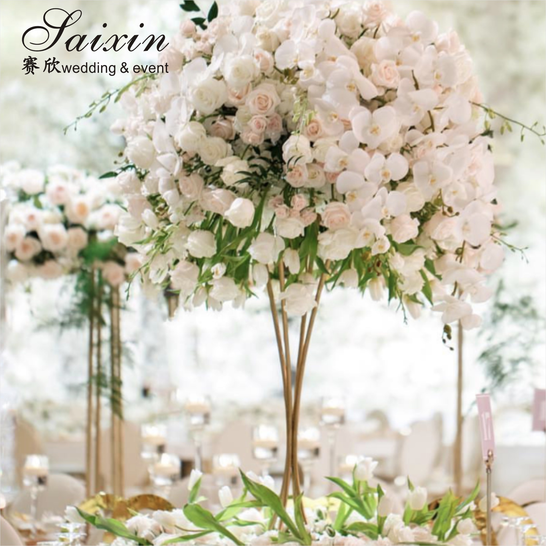 Hot Sale Stainless Steel Wedding Table Decoration Silver Flower Arrangement Stand