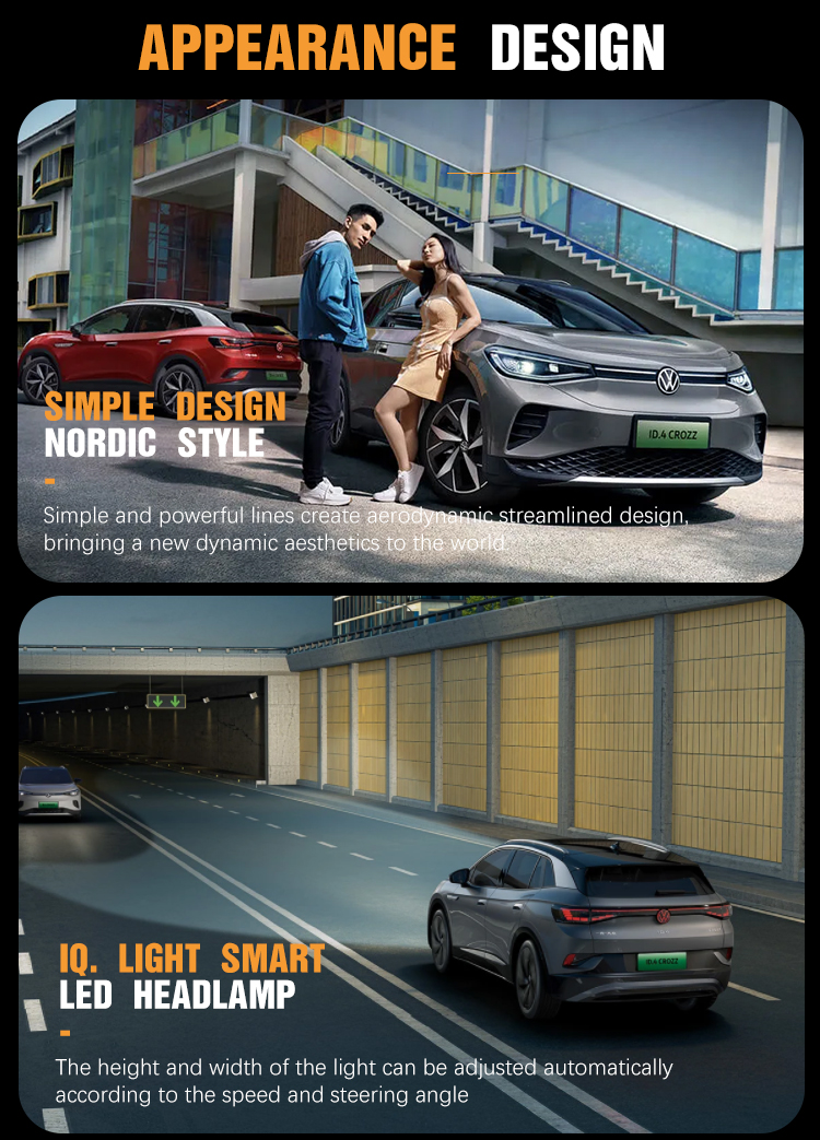 Electric Car EV Id.4 Crozz VW Id4 2023 2024 Id4 Pro Max Speed 160 Km/h 4612*1852*1640 Size