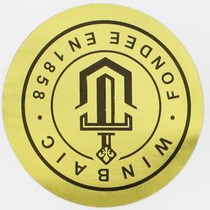 Quality Printed Name Brand Logo Stickers Waterproof Gold Foil Round Labels wholesale