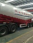 Carbon Steel Semi Truck Trailer / Powder Material Semi Flatbed Trailers
